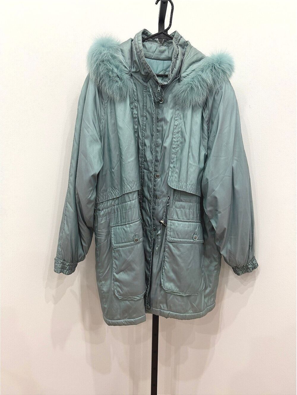 LAVON Large Women's Winter Coat with Faux Fur Hood